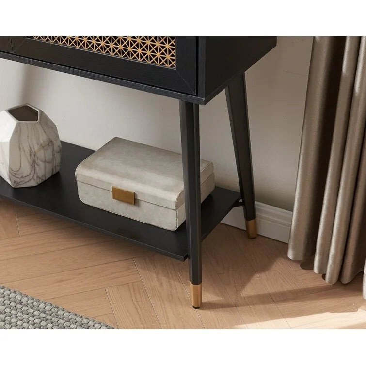 41.9 Table console en bois à 2 tiroirs